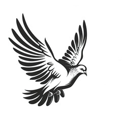 Fototapeta premium Beautiful Pigeon Logo, Grey Bird Design for Your Corporate and Business Graphic Resource or Creative Project, Ai Generative
