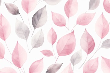 pink and gray watercolor leaves wallpaper