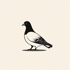 Obraz premium Beautiful Pigeon Logo, Grey Bird Design for Your Corporate and Business Graphic Resource or Creative Project, Ai Generative