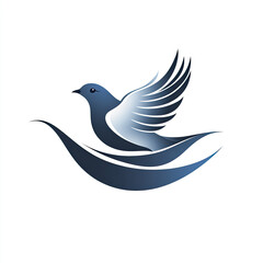 Obraz premium Beautiful Pigeon Logo, Grey Bird Design for Your Corporate and Business Graphic Resource or Creative Project, Ai Generative