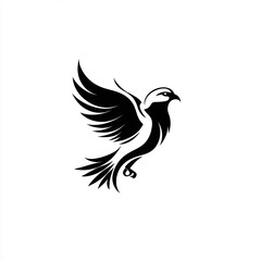 Beautiful Pigeon Logo, Grey Bird Design for Your Corporate and Business Graphic Resource or Creative Project, Ai Generative