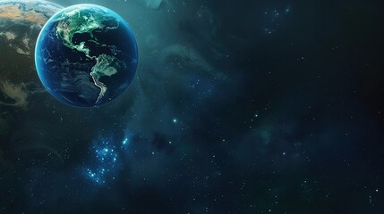 Majestic Universe with Colorful Planets and Sparkling Stars Background
