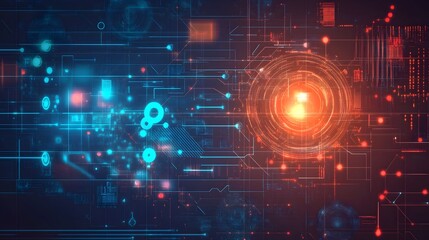 Obraz premium Captivating Digital Landscape of Information and Technology Intersection