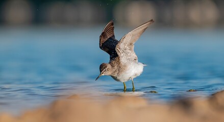 The Wood Sandpiper (Tringa glareola) is a wetland invertebrate-feeding bird found in suitable habitats in Asia, Europe, Africa and the Americas.