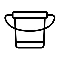 Bucket Vector Line Icon Design