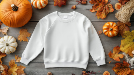 autumn sweater mock up. fall seasonal flat lay template. ai generated