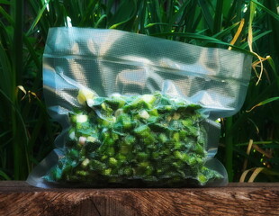 Vegetables Vacuum Sealed Closeup Green Fresh Nature Outdoor Bright