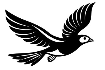  Birds. A flock of flying blue birds. hand drawing. Vector illustration.