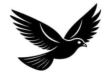  Birds. A flock of flying blue birds. hand drawing. Vector illustration.