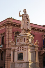 Naklejka premium Historic Marble Statue with Lion Sculptures