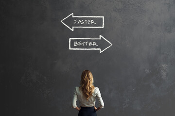 faster or better business ethics choice concept