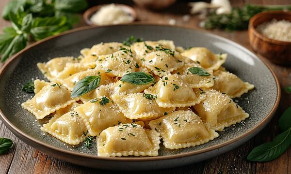 Delicious Ravioli with Herbs and Cheese