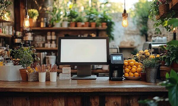 A Modern POS System in a Rustic Cafe