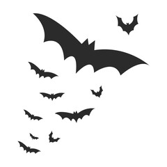 Halloween Flying Bats Flock Silhouette