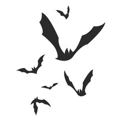 Halloween Flying Bats Flock Silhouette