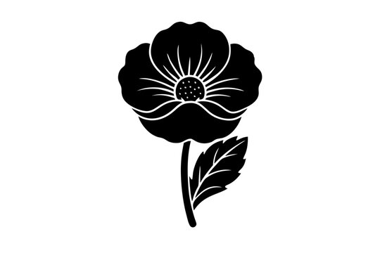 recommend clip art: Poppy flower, Iceland poppy flower silhouette, California Poppy flower vector illustration
                    