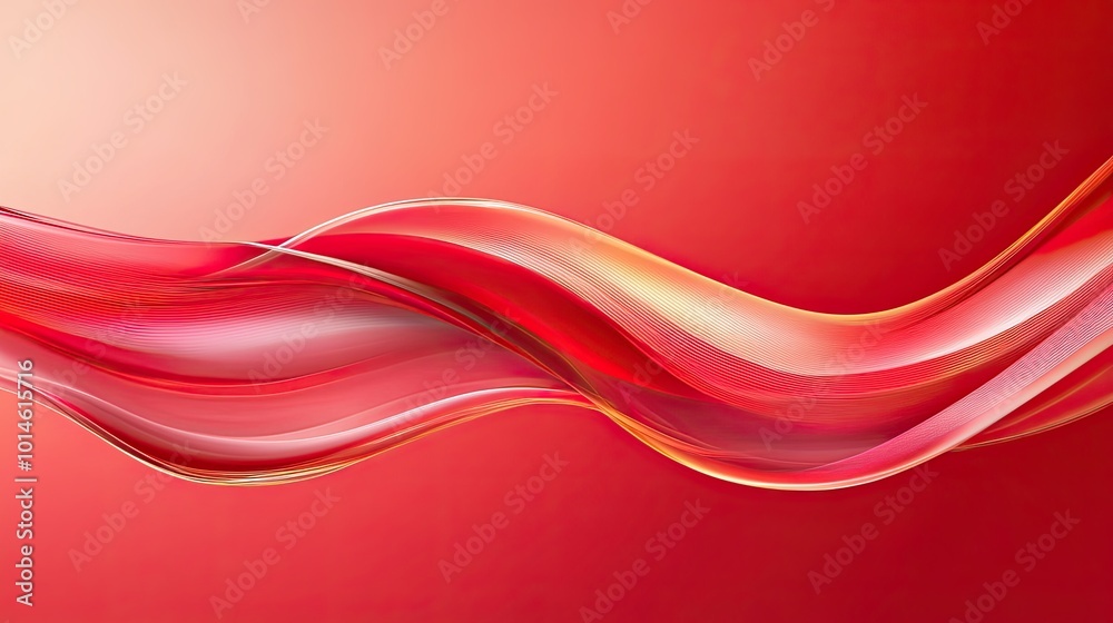Poster an abstract red background with soft curves and flowing shapes, creating a harmonious and energetic 