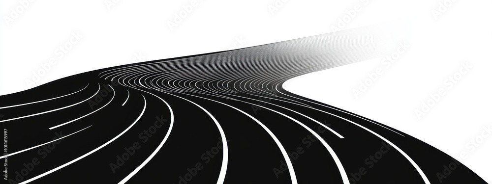 Wall mural minimalist marathon track layout, empty course, sleek lines, modern aesthetic, emphasis on simplicit