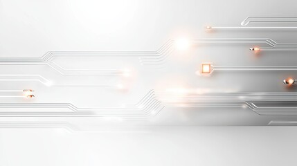 Bright white tech background with soft glowing connections and grid-like circuit patterns, ideal for modern digital themes