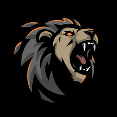 lion head vector mascot logo