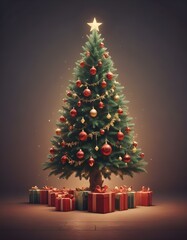Fototapeta premium christmas tree with gifts