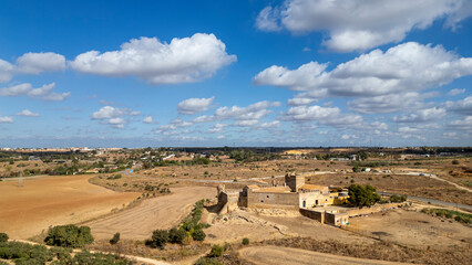 Vista aérea del castillo de Marchenilla en Alcalá de Guadaíra, Sevilla	