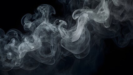 Obraz premium Abstract smoke misty fog on isolated black background, Texture overlays. Design element, abstract smoke background