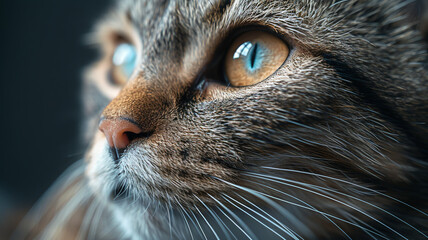 Little gray kitten close up