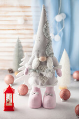 Dwarf Gnome figure in the Christmas forest