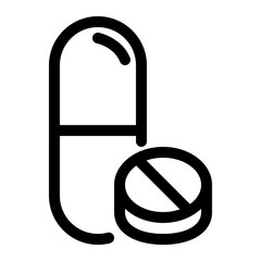 Pills and tablet medicine icon