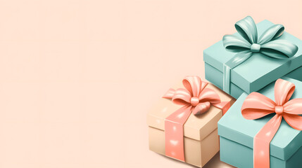 Gift Boxes with Pastel Ribbons: A Festive Surprise