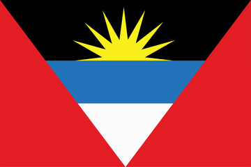 The flag of Antigua and Barbuda. Flag icon. Standard color. Vector illustration.	