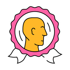 medal award employee line icon vector. medal award employee sign. isolated symbol illustration