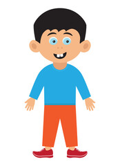 kid boy cartoon character icon