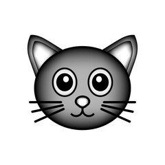 Cat icon on white background. Vector illustration.