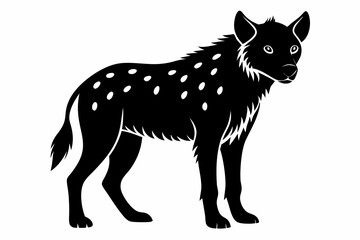 
hyena silhouette, hyena icon vector illustration, tier, scary predator, safari wildlife animal
