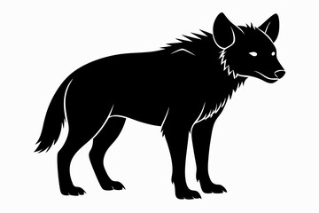 
hyena silhouette, hyena icon vector illustration, tier, scary predator, safari wildlife animal
