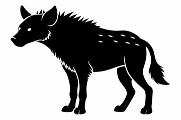 
hyena silhouette, hyena icon vector illustration, tier, scary predator, safari wildlife animal
