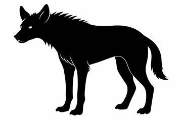 
hyena silhouette, hyena icon vector illustration, tier, scary predator, safari wildlife animal
