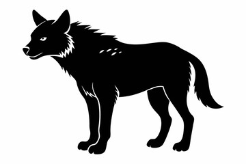 
hyena silhouette, hyena icon vector illustration, tier, scary predator, safari wildlife animal
