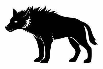 
hyena silhouette, hyena icon vector illustration, tier, scary predator, safari wildlife animal
