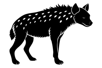
hyena silhouette, hyena icon vector illustration, tier, scary predator, safari wildlife animal

