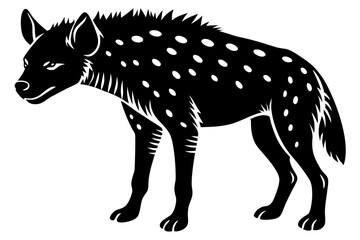 
hyena silhouette, hyena icon vector illustration, tier, scary predator, safari wildlife animal

