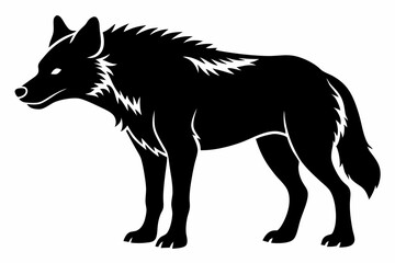 
hyena silhouette, hyena icon vector illustration, tier, scary predator, safari wildlife animal
