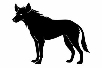 
hyena silhouette, hyena icon vector illustration, tier, scary predator, safari wildlife animal
