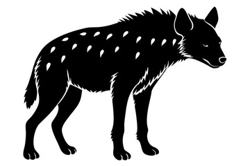 
hyena silhouette, hyena icon vector illustration, tier, scary predator, safari wildlife animal
