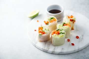 Vegan fresh rolls with vegetables