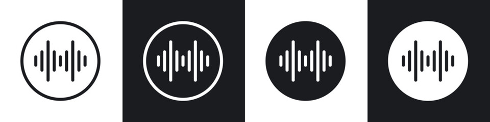 Obraz premium Audio icons set. filled and line illustration