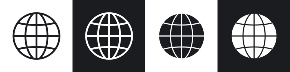 Obraz premium Internet icons set. filled and line illustration