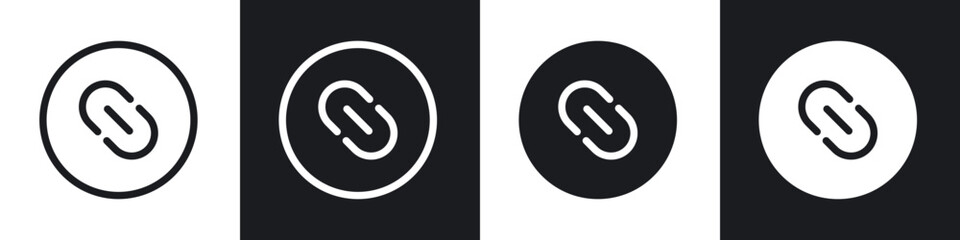 Link icons set. filled and line illustration